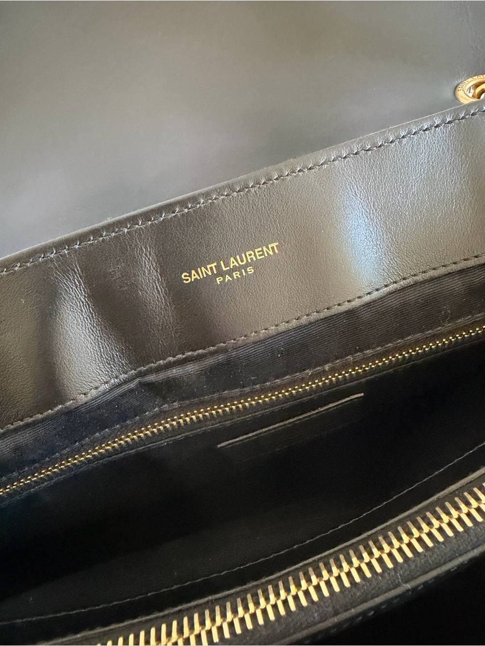 Saint Laurent Calfskin Y Quilted Monogram Large Loulou Chain Satchel Black - Picture 9 of 10